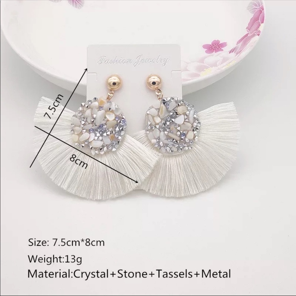 Black Rhinestone Earrings - Picture 4 of 4